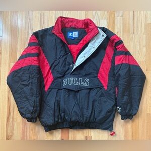 Vintage Chicago Bulls Starter Jacket Pullover Coat Men’s Size XL